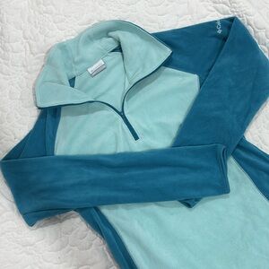 Columbia Sportswear Teal Blue Thermal Quarterzip Sweater